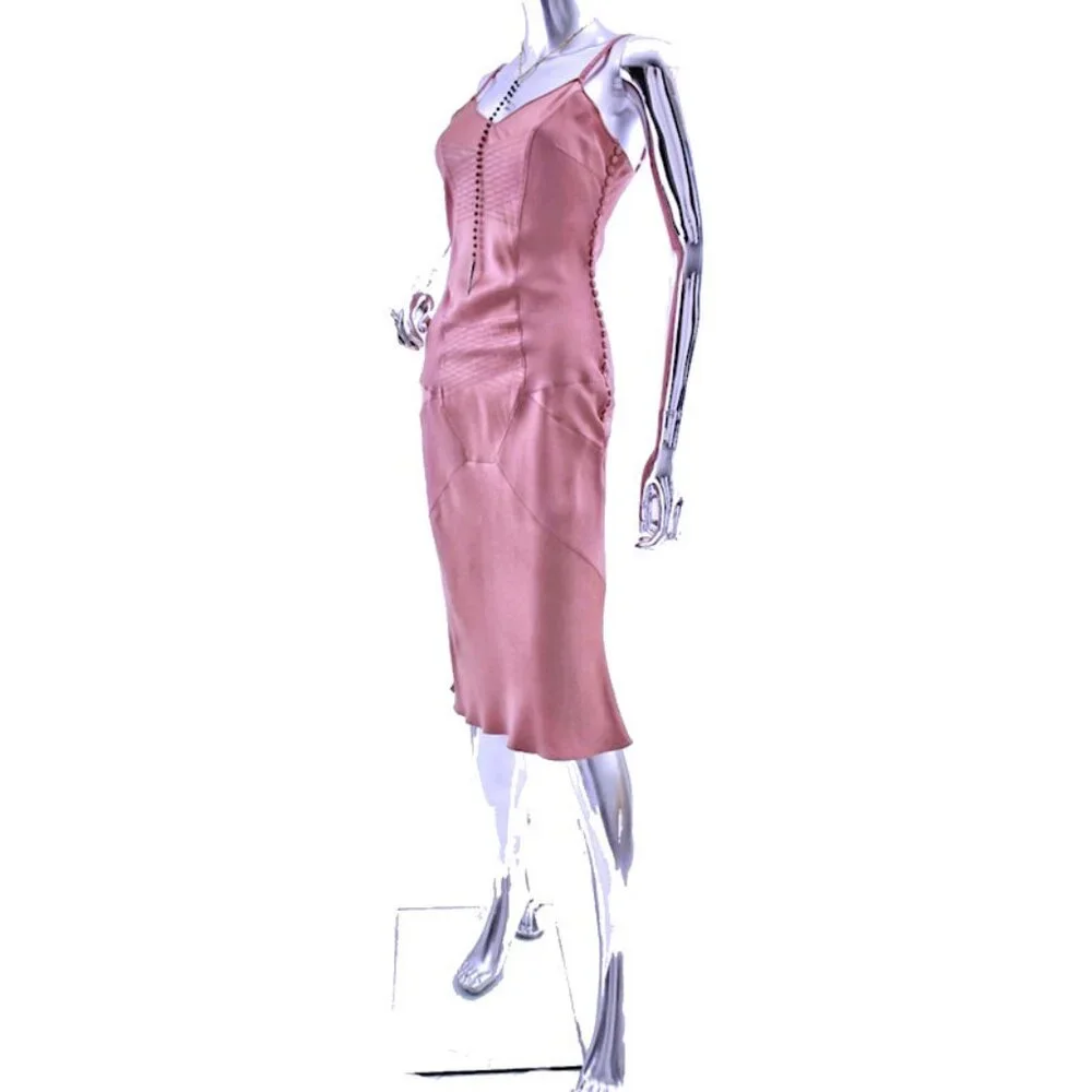 Vintage Fall 2000 JOHN GALLIANO On-The-Bias Lingerie Inspired Cocktail Dress - Picture 7 of 11